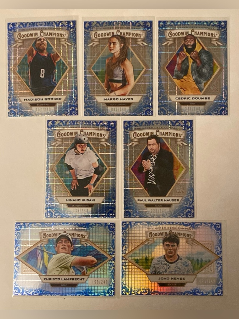 2025 Goodwin Champions Blue Checkers /249 Lot (7 Cards)